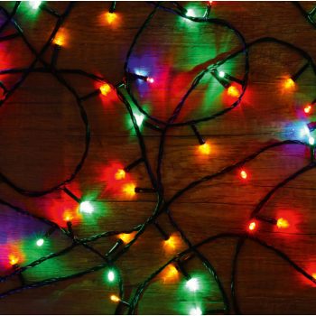  Beltéri LED fényfüzér, színes 16 m