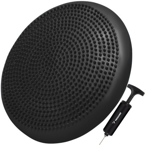 Rehabilitációs egyensúlyozó fitness párna, fekete, 34 cm-es átmérővel