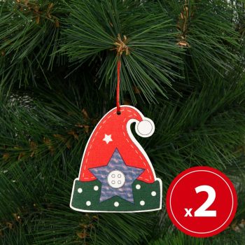 Karácsonyfadísz szett - manósapka - 2 db / csomag,  8 cm