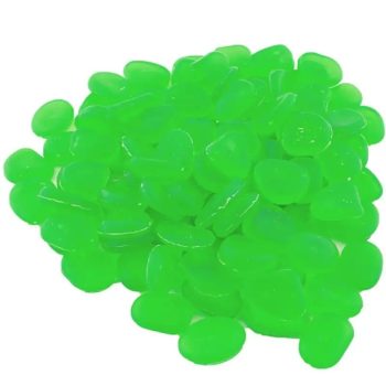   100 darabos készlet fluoreszkáló dekoratív kövekből, zöld színű