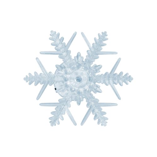 öntapadós beltéri LED-es ablakdísz, hókristály minta, hidegfehér, 10 cm Ø 