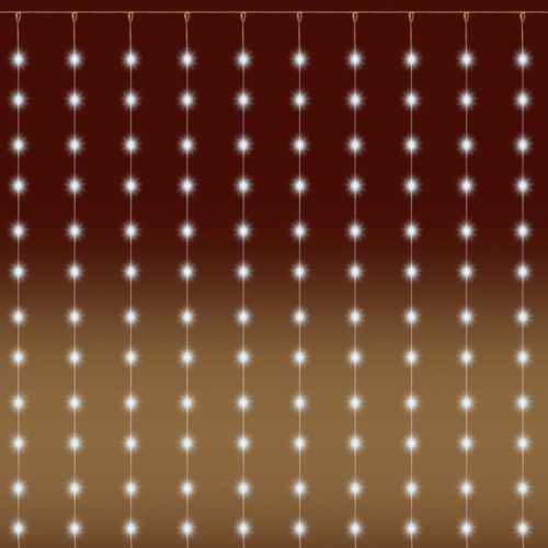 Micro LED-es kültéri fényfüggöny,  20 LED, melegfehér, 2x2 m IP44