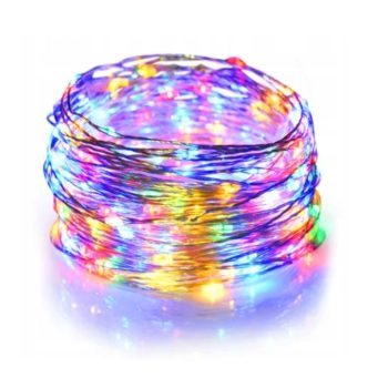 Többszínű LED fényfüzér,100 LED 10M 