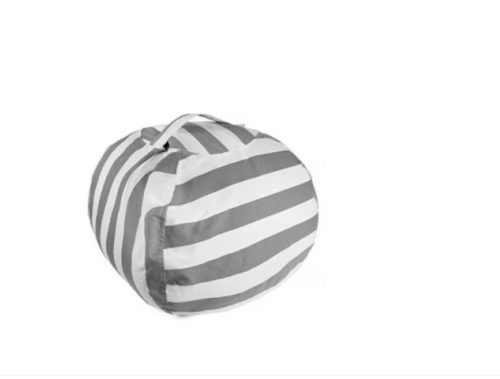 Plüss tároló babzsák - Szürke csíkos