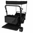Összecsukható strandkocsi ponyvával és 120 literes hálós kosárral, fekete