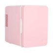 Mini autós-elektromos hűtő-fűtő 4 L, rózsaszín hordozható hűtőláda, USB adapter