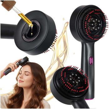   fejbőr masszírozó Masszázskefe olaj applikátorral, USB csatlakozó, fekete