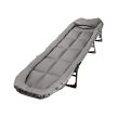 Összecsukható kempingágy párnával, acélszerkezet, 190x63x30,  szürke