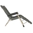 Összecsukható karfás kerti nyugágy párnával, fémvázas, szürke, 160x170x98cm