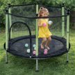 KIS KERTI TRAMBULIN GYEREKEKNEK - STABIL VÁZ + BIZTONSÁGI HÁLÓ 140 cm, zöld