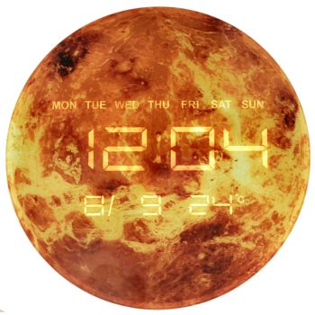 Falióra LED kijelzővel 32 cm  Mars bolygó minta