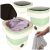 Mini hordozható mosógép, összecsukható, műanyag,  12L, zöld