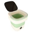 Mini hordozható mosógép, összecsukható, műanyag,  12L, zöld