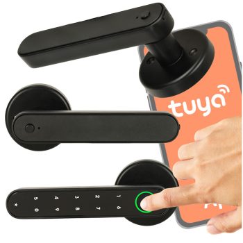   elektronikus ajtózár, ujjlenyomat olvasóval, bluetooth kapcsolattal - fekete