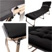 párnás kempingágy, összecsukható relaxfotel 193 cm - fekete