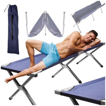    XXL összecsukható kempingágy   190,5 cm x 70,5 cm - kék 150kg teherbírás