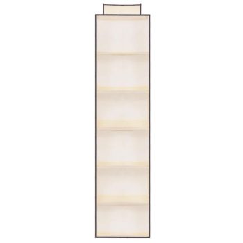 Függesztő szervező,  krémszínű, 6 polc