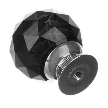 Kristály bútorgomb, fekete