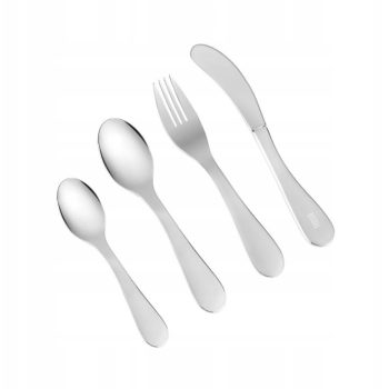 Gyermek evőeszköz készlet, rozsdamentes acél, 4 db-os