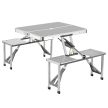 Összecsukható alumínium utazóasztal +4 szék 