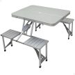 Összecsukható alumínium utazóasztal +4 szék 