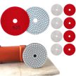 Gyémánt polírozó korong, tépőzáras rögzítéssel, 80 mm, 10 db-os szett, piros