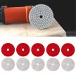 Gyémánt polírozó korong, tépőzáras rögzítéssel, 80 mm, 10 db-os szett, piros