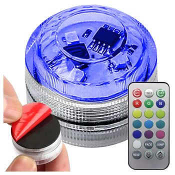   Vízálló RGB LED lámpa távirányítóval, 13 különböző szín