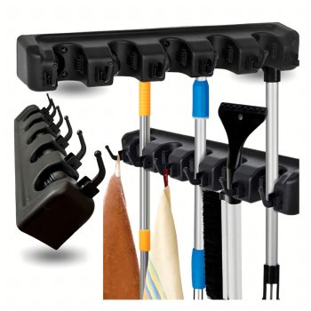   Falra szerelhető rendszerező seprűkhöz és kerti szerszámokhoz 40,7 x 6,2 x 8,3 cm