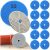 Gyémánt polírozó korong, tépőzáras rögzítéssel, 80 mm, 10 db-os szett, kék