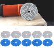 Gyémánt polírozó korong, tépőzáras rögzítéssel, 80 mm, 10 db-os szett, kék