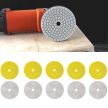 Gyémánt polírozó készlet, tépőzáras rögzítéssel, 80 mm, 10 db-os, sárga