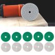 Gyémánt polírozó korong, tépőzáras rögzítéssel, 80 mm, 10 db-os szett, zöld