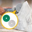 Gyémánt polírozó korong, tépőzáras rögzítéssel, 80 mm, 10 db-os szett, zöld
