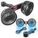Dupla fejes forgó autoventilátor, USB, 12V/24V