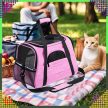 Kényelmes kisállat hordozó, kutyáknak macskáknak egyaránt, rózsaszín, 44 x 28 x 25 cm