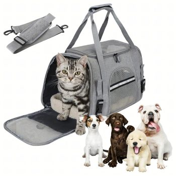   Kényelems kisállat hordozó táska, kutyáknak és macskáknak egyaránt, szürke, 44 x 28 x 25 cm
