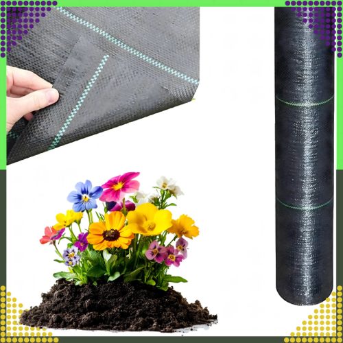 Geotextil, fekete gyomgátló szőnyeg, 140g/m2, 1,6x50 méter