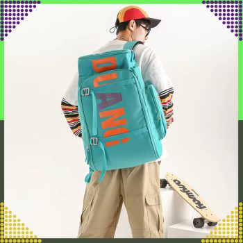   Nagy kapacitású iskolai gördeszkás hátizsák, vízálló, 55 L, kék