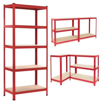 Piros tárolópolc rendszer 180x90x40