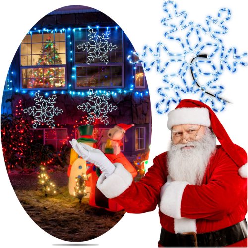 Világító LED Karácsonyi hópehely XXL 40 cm, 110 LED, kültéri