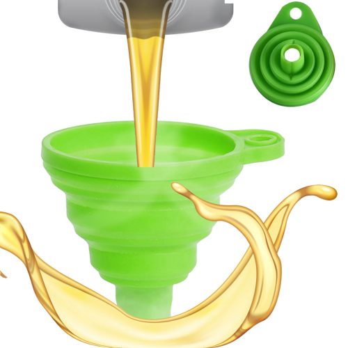 Kicsire összehajtható szilikon tölcsér, zöld szín