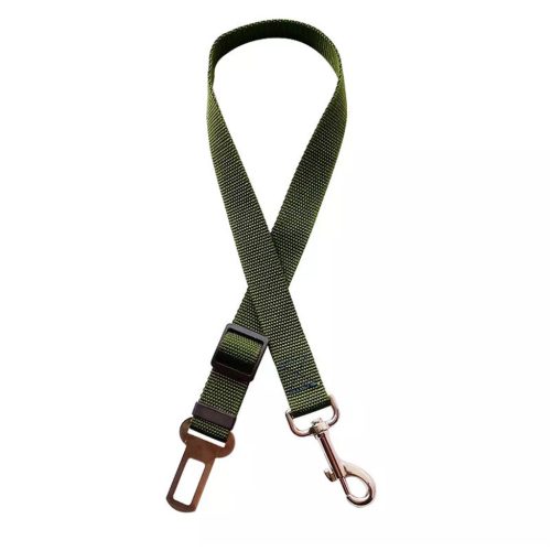Állítható biztonsági öv autóba házikedvenceknek, sötétzöld, 45-72 cm    