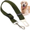 Állítható biztonsági öv autóba házikedvenceknek, sötétzöld, 45-72 cm    