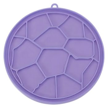   Szilikon nyalószőnyeg kutyáknak és macskáknak, lila, 15.5x15.5 cm