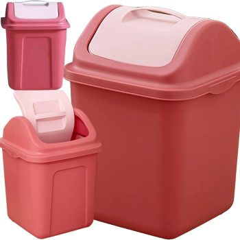  Billenő fedeles szemetes kuka 38 x 23 x 23 cm, piros szín