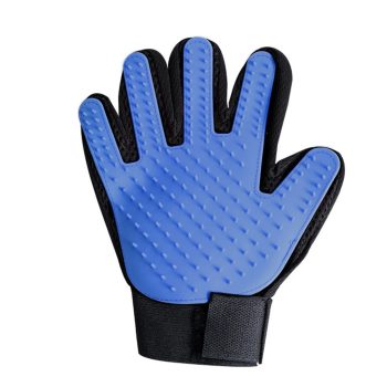 Szilikon szőrzetápoló kesztyű kisállatoknak, kék