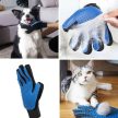 Szilikon szőrzetápoló kesztyű kisállatoknak, kék