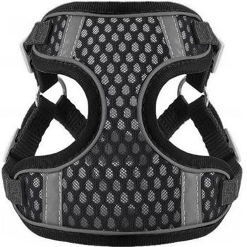 Állítható kutyahám pórázzal, fekete, M méret