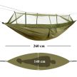 Kültéri kemping függőágy szúnyóghálóval, 260 x 140 cm